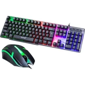 Lennox LX-T302 Oyuncu Klavye Mouse Set Rgb Işıklı Orjinal - 4