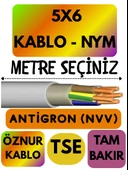 Öznur 5X6 ANTİGRON (NYM) Kablo (Gri) Metre Seçenekli - 1