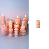 Epoksi Silikon Düz Dik Çizgili Ve Boğumlu Sütun Taş Tozu Ev Dekorasyonu Mum Kalıbı - 4