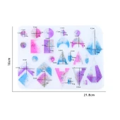 Epoksi Silikon Çoklu Geometrik Modelli Kolye ve Küpe Takı Kalıbı - 2