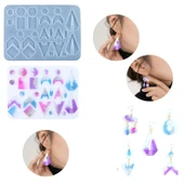 Epoksi Silikon Çoklu Geometrik Modelli Kolye ve Küpe Takı Kalıbı - 1