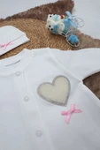 Sema Baby Pamuklu Bebek Tulum Seti 0-3 Ay - Love - 3