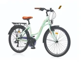 CORELLİ GLOWIE KADIN ŞEHİR BİSİKLETİ 410H V 24 JANT 21 VİTES BEYAZ KAHVE - 1