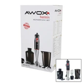 AWOX BARMİX  3İN1  BLENDER SETİ  ÇELİK 2Lİ MİKSER   ÇELİK RONDO BIÇAK   ÇELİK 4 KANATLI BIÇAK   1000W (4401) - 1