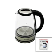 CAM - LEDLİ  KETTLE   1.8LT   1500W   ÇELİK TABAN - KROM KAPAK  360° GÖVDE   PLASTİK KULP (4401) - 1