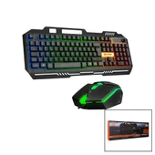 EVEREST HKM-X86 QUİN  GÖKKUŞAĞI IŞIKLI  USB KABLOLU  KLAVYE - MOUSE  SET  150CM KABLO (4401) - 1