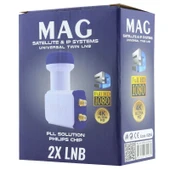 MAG ÇİFTLİ TWİN LNB ALTIN UÇLU PHILIPS CHİP 0.1DB (4401) - 2
