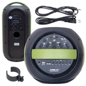 SHİLE SL-2019A EL MİKROFONLU-2 MİK GİRİŞ -2 GİTAR GİRİŞLİ KUMANDALI USB/SD/BT/FM IŞIKLI TAŞINABİLİR ŞARJLI SEYYAR ANFİ (4401) - 2