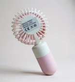 Handheld USB Şarjlı El Fanı I Mini Masa Fanı I Telefon Standlı I Vantilatör I Taşınabilir Fan Pembe - 3