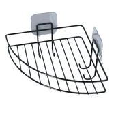 Yapışkanlı Banyo Köşeliği Kancalı Köşe Rafı Duş Şampuanlık Duvar Düzenleyici Organizer Raf (4401) - 4