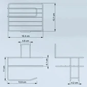 Kendiliğinden Yapışkanlı Tuvalet Kağıdı Tutacağı ve Yedek Raf - Siyah Modern Metal Tasarım (4401) - 4