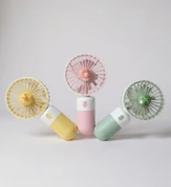 Handheld USB Şarjlı El Fanı I Mini Masa Fanı I Telefon Standlı I Vantilatör I Taşınabilir Fan Pembe - 4
