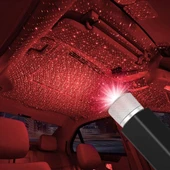 Kırmızı Ayak Altı Tavan Led Araç içi Aydınlatma Oto Araba İç Disko Ayarlanır USB Lamba Işık (4401) - 2