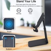 Siyah Aynalı Cep Telefonu Sabitleyici Stand Katlanabilir Ayarlanabilir Telefon Standı (4401) - 3