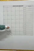 Aylık Planlayıcı Manyetik Duvar Stickerı Takvim Plan Çizelgesi (4401) - 4
