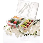 Takeaway Ergonomik Asorti Çatal Bıçaklı Pratik Yoğurt Saklama Kabı (4401) - 2