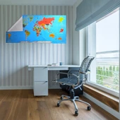 Renkli Atlas Dünya Haritası Manyetik Yapıştırıcı Gerektirmeyen Duvar Stickerı 118 CM * 56 CM (4401) - 5