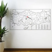 Yazılabilir Türkiye Haritası Manyetik Duvar Stickerı 110 x 56 cm (4401) - 2