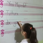 Kılavuz Çizgili Akıllı Kağıt Yazı Tahtası Duvarda İz Bırakmaz Statik Yeni Müfredata Uygun 100x56cm (4401) - 5