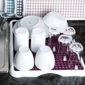 Pratik Lavabo Tezgah Üstü Bulaşık Kurutmalığı Süzmatik 22x40 cm (4401) - 5