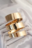 Pirinç Sarmal Gold Renk Kadın Pazu Bileklik - TJ-BB7198 - 2