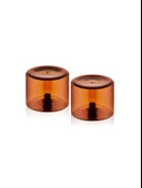 The Mia CAM0456 Yuvarlak Tuzluk Biberlik 2 Li Set Amber 6x5 Cm - 1