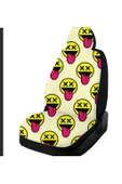 Gülen Emoji Temalı Oto Koltuk Kılıfı Ön ve Arka Set Neşeli ve Modern - 2