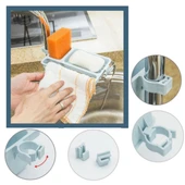 Musluğa Takılan Sünger Havlu Askılı Sabun Hazneli mutfak Banyo Lavabo Düzenleyici Organizer (4401) - 3