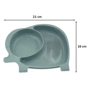 Bebek ve Çocuk için Sevimli Fil Model Desenli Yemek Bebek Mama Kabı Bölmeli Tabak (4401) - 3