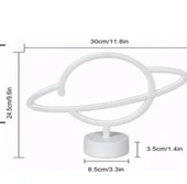 Neon Işıklı Satürn Lamba Pil+Usb - 2