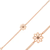 Gümüş Rose Çiçek Bileklik - 1