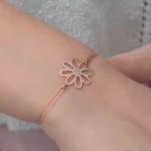 Gümüş Rose Çiçek Bileklik - 3