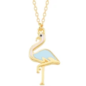 925 Ayar Gümüş Gold Flamingo Kadın Kolye - 3