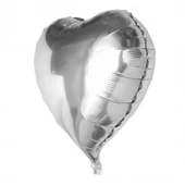 Parti Aksesuar Kalp Balon Folyo Gümüş 60 cm 24 inç - 1