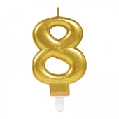 Parti Aksesuar Parti Malzemeleri 8 Rakam Mum Gold Renk - 1