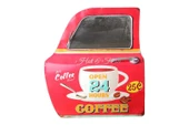 Dekoratif Coffee Temalı Kırmızı Araba Kapısı Ayna Hediyelik - 1