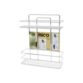2 KATLI - DİKDÖRTGEN   KROM   METAL  BANYO KÖŞELİK - DUŞKABİN RAF - ŞAMPUANLIK (4401) - 1