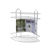 2 KATLI - ÜÇGEN   KROM   METAL  BANYO KÖŞELİK - DUŞKABİN RAF (4401) - 1