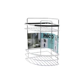 LAMALI   2 KATLI - ÜÇGEN   KROM   METAL  BANYO KÖŞELİK - DUŞKABİN RAF (4401) - 1