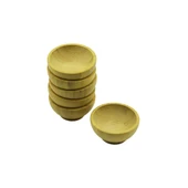 6 ADET MİNİ AHŞAP BAMBU LOKUMLUK - ÇEREZLİK KASE DERİNLİK: 1.5CM  - ÇAP: 6.2CM (4401) - 1