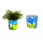 SIA Z16979 Saksı,Mavi Papatyalı Melamin Çiçeklik 14x14cm - 1