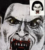 Yüze Yapışan Kafaya Tam Geçmeli Streç Kanlı Vampir Maske Bez Maske Model 2-2 (4401) - 1
