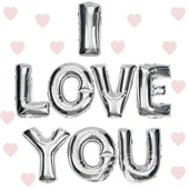 I Love You Folyo Balon Gümüş Renk 35 CM (4401) - 1