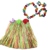 Luau Aloha Hawaii  Kolye Etek Taç ve Bileklik Seti (4401) - 1
