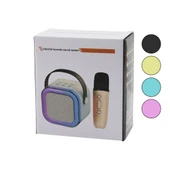 KARAOKE MİKROFONLU WİRELESS HOPARLÖR - SPEAKER IŞIKLI USB ŞARJLI DC 5V - TF - AUX K-12 (4401) - 1