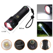 2500 Lümen Şarjlı Powerbank LED El Feneri Süper Parlak 60W Uzun Menzilli Su Geçirmez Ev Kamp Fener - 3