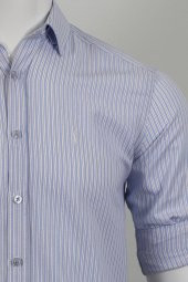 Uzun Kol Slim Fit Çizgili Gömlek - 4