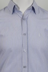Uzun Kol Slim Fit Çizgili Gömlek - 7