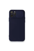Nettech  İphone 12 Pro Uyumlu Kızaklı Kamera Korumalı Arka Koruma Kılıf - Lacivert - 1