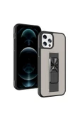 Nettech  İphone 12 Uyumlu Microcase Mıknatıs Yüzüklü Arka Koruma Kılıf - Siyah - 1